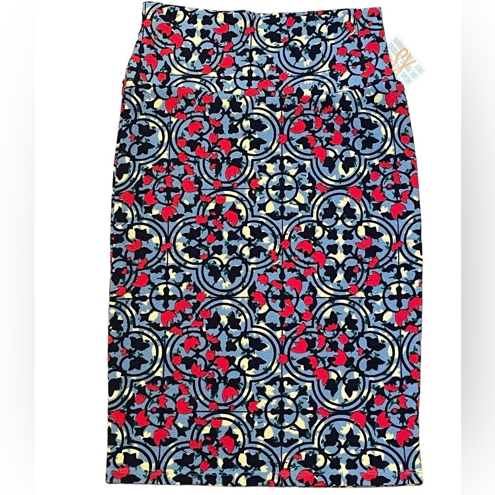NWT LuLaRoe blue floral Cassie skirt, pencil skirt, size‎ XS​